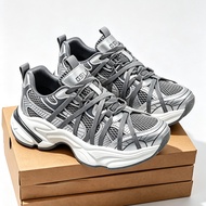 SIZE39-46 Men's Shoes Retro Distressed Bundled Heightened Daddy Shoes Gray Large Size 46 Thick-Soled