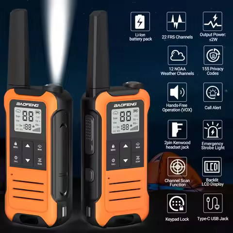 2PCS Baofeng F22 Walkie Talkie Portable Mini Communication Radio Profesional PMR446 /FRS Talkie Walk