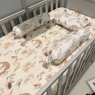 KATUN CVC Cotton Baby Bed Sheet 95x65x10 / 120x70x10 Full Elastic Around Baby Cot Bedsheet Mattress 