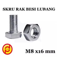 Skru Rak Besi Lubang (M8 x 16mm) / Screw Bolts and Nuts for Angle  Bar