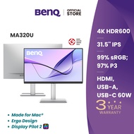 BenQ MA320U I 32" 4K Nano Matte I Monitor Made for Mac I 90W USB-C I HDMI I Windows I Ergo Design