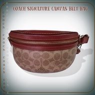 tas coach original waist bag signature tan belt bag preloved seken