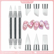 Dual-ended Nail Dotting Pen 3D Carving DIY Nail art tools Silicone UV Gel Dotting Pen Manicure Tools