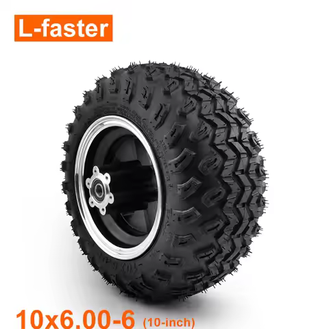 10x6.00-6 Vacuum Off-road Tubeless Tire Brake Disc Mount Wheel 12mm Axle Hole For Cart Trolley Elect