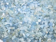 Q10G 50 Cts 10 gram BAHAN Aquamarine biru NATURAL ROUGH kerikil mini Chip gravel Beryl Blue Healing crystal kristal