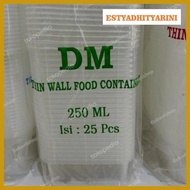 1 Dus Thinwall Container DM 250 ML/Kotak Makan Plastik 250ml