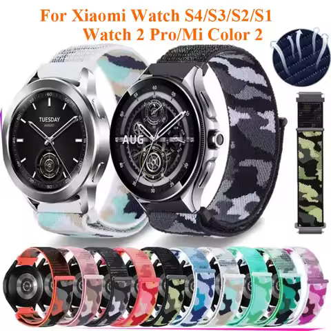 Camouflage Nylon Loop For Xiaomi Watch S4 Sport S3 S2 S1 Pro 22mm Watch band For Xiaomi Watch 2Pro M