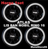 Lis ban Mobil White Wall Ban Mobil Velg Ring 16 Putih Polos ATLAS Original