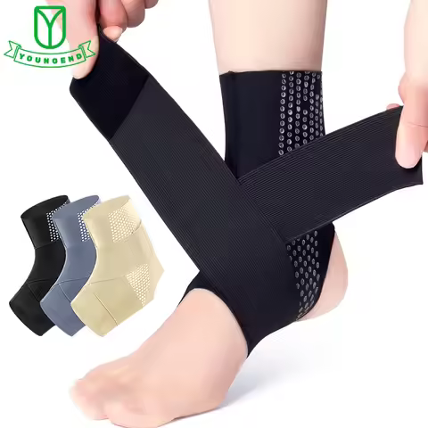 Adjustable Compression Ankle Support with Elastic Strap Ankle Strap for Achilles Tendon Support & Pl