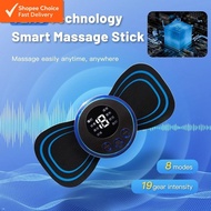 FJONE LCD Display 8 Mode EMS Mini Electric Pulse Neck Masager Cervical Massage Patch Pulse Stimulato