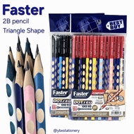 FASTER 2B Pencil Triangle Shape DOTTED Comfort Grip 1pack/15pcs Pencel 铅笔