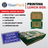 Lunch Box Take Away Box Paper Custom Print - Size L