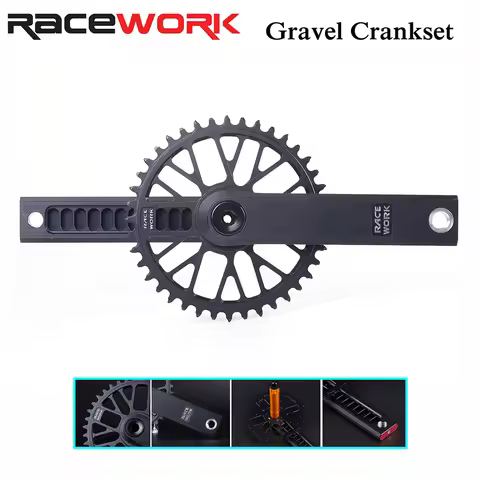 RACEWORK Road Bike Crankset 9/10/11/12 Speed CNC 170mm Hollow Bicycle Crank 40/42/44/46T Single Chai