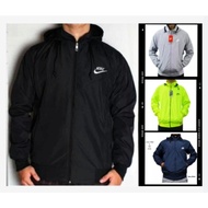 HITAM Nike Parachute Jacket/Jacket/Unisex Black Sports Windruner Parachute