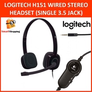 (Original) Logitech H151 Stereo Headset Black 1 Year Logitech SG Service Centre 981-000587