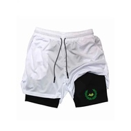 2026 casual sportswear fitness double-layer shorts sports shorts 2-in-1 gym running