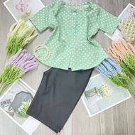 Bộ đồ bà ba bé gái ngắn tay chấm bi xanh ngọc 8-28kg Angel Baby Shop