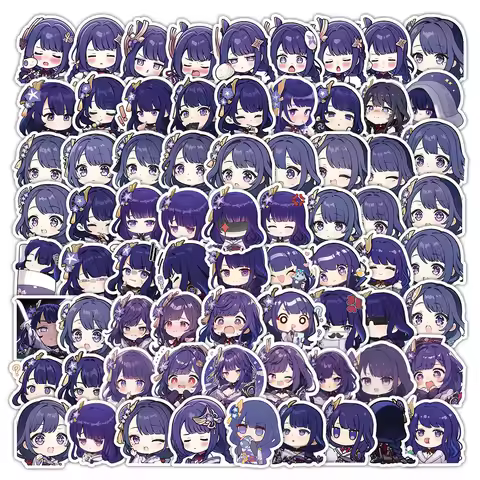 70Pcs Raiden Shogun YUAN SHEN Stickers Decals for DIY Suitcase Scrapbook Laptop Phone Stationery Ani