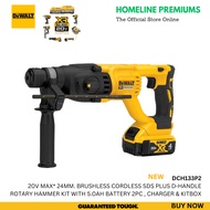 DEWALT DCH133P2 18V 5Ah XR BRUSHLESS 1” D-HANDLE ROTARY HAMMER  SET WITH KITBOX TSTAK