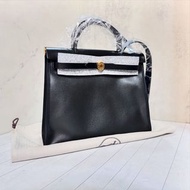 (SOLD)[全新] Hermes 黑色金釦防水 Herbag 31