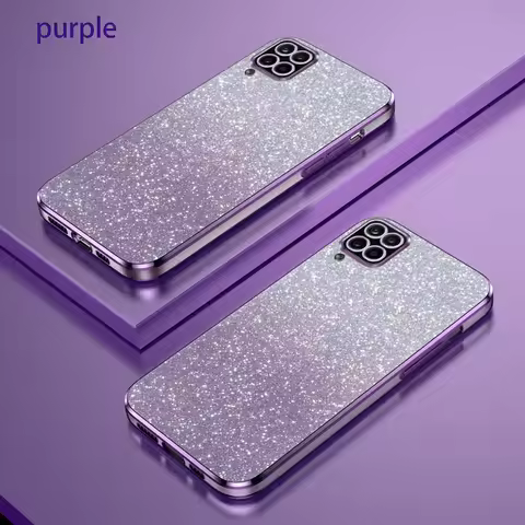 For Samsung A22 4G Case Galaxy M32 Phone Case Galaxy F22 A22 5G F42 Luxury Gradient Glitter Plating 