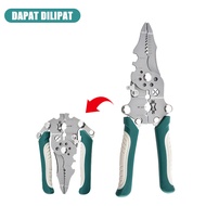 CASTA Tang Lipat 26in1 Stainless Steel Alat Listrik Portable Anti Shock Crimping Terminal Pengupas K