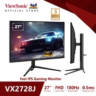 ViewSonic Gaming Monitor VX2728J / 27” / FHD Fast IPS / 180Hz / 0.5ms (จอเกมมิ่งจอคอมเล่นเกมส์)