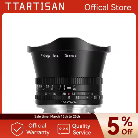 TTArtisan 7.5mm F2 APS-C Wide Angle Fisheye Lens for SONY E FUJI X Canon M Nikon Z Leica L Panasonic