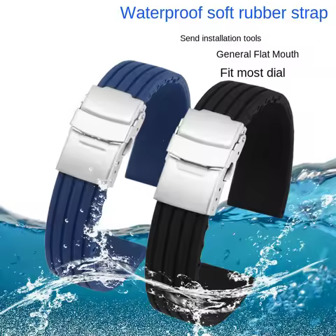 16mm 18mm 20mm 22mm 24mm silicone strap For Casio Seiko 5 Tissot T116 t41 Citizen smartwatch strap w