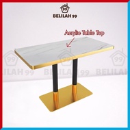 Belilah Cafe Table Acrylic Restaurant Dining Table Luxury Set Cafe Gold Table Coffee Table Meja Maka
