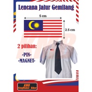 Lencana Jalur Gemilang (Pin/Magnet) . Size - 2.5x5cm