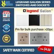 Legrand Galion Designer Switch Socket Doorbell Heater Safety Mark White SIlver Champagne Rose Gold Black