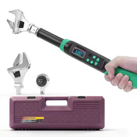 MoveCrab Digital Torque Wrench 6.8-135Nm Adjustable Precision Click Torque Wrench Set with Interchan