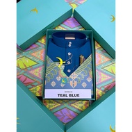 (FREE SAMPIN) TEAL BLUE BAJU MELAYU DAYTONA BY ELRAH EXCLUSIVE