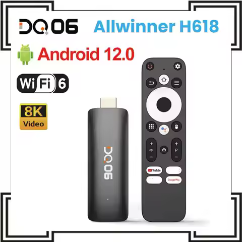 VONTAR DQ06 ATV Mini TV Stick Android 12 Allwinner H618 Quad Core 4K@60fps Wifi6 BT5.0 Build in BT V