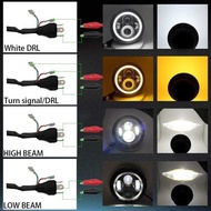 1/2 Pcs 30W Car Headlight 7 Inch H4 LED DRL Eye Ring Halo 12V 24V Hi