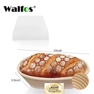 WALFOS  10" - ตะกร้าขนมปัง French Sourdough ชุดตะกร้าหวายพิสูจน์อักษรหวายธรรมชาติ 100%