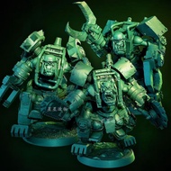 Reloaded Mecha Barbarian Battle-Hammer-Phantom 3d Printing White Model Chess Piece Board Game Model 