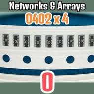 10pcs Networks and Arrays SMD 000 0 0R 0ohm 0 ohm resistor size 0402x4 2010 0804