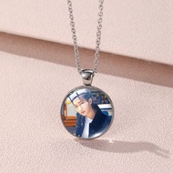 BTS mengelilingi kalung pribadi kolektif BTS Kalung pria Korea mengelilingi kalung bulat Necklace