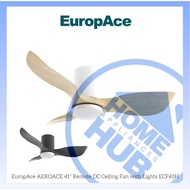 EuropAce AeroAce 41" Remote DC Motor Ceiling Fan with LED Light ECF41H | ECF 41H (10 Years Motor War
