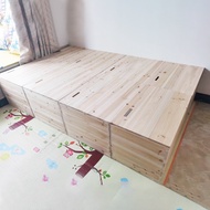 HY@ Tatami Wooden Box Bed Windows and Cabinets Storage Box Large Storage Box Small Apartment Simple Solid Wooden Box Bed