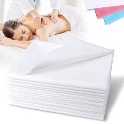 Disposable Bed Sheets, 50 Pcs Waterproof Bed Cover for SPA Tattoo Massage Table Hotels Non Woven Fab