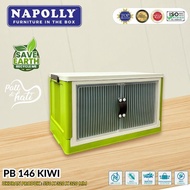 Napolly Poli Box 146 Stackable Plastic Cupboard Multipurpose Folding Cupboard Narrow Cupboard - Kiwi