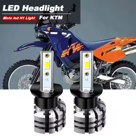 2PC 9600LM Motorcycle H1 LED Headlight High Low beam Bulbs Conversion Kit 6000K for KTM 400 640 620