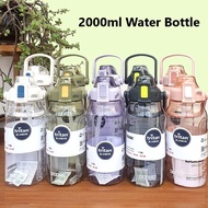 2litre big size water bottle with straw scale and Reminder Fitness