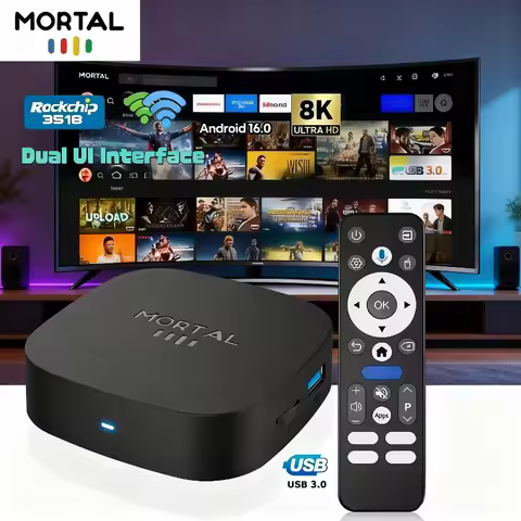 2026 New Android 16 Smart TV Box Rockchip RK3518 WIFI6 BT 5.4 UI Interface 8K HD Media Player Voice 