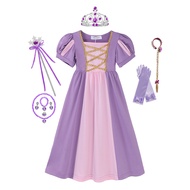 ZZOOI Disney Cotton Princess Maxi Dress Girls Tangled Princess Cinderella Elsa Anna Rapunzel Casual 