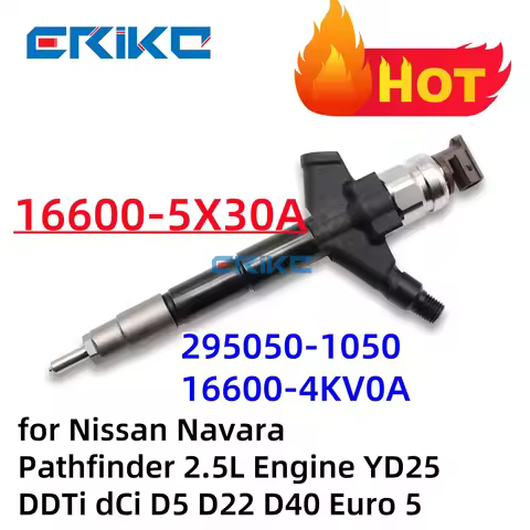 16600-5X30A 295050-1050 166005X30A Common Rail Injector for Nissan Navara Pathfinder 2.5L Engine YD2
