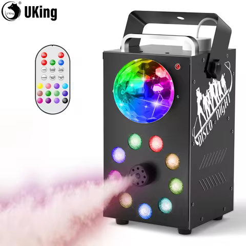 U`King 700W Smoke Machine Fog Machine LED Colorful Haze Machine Remote Control Fogger For Wedding Pa